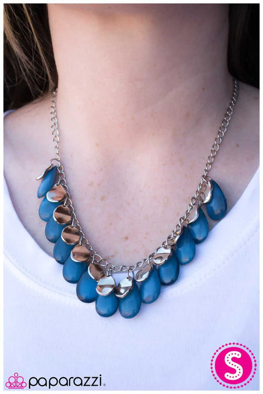 Paparazzi Necklace ~ Drops in the Ocean - Blue