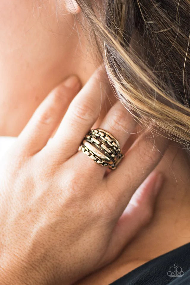 Paparazzi Ring ~ A CHIC Reaction - Brass