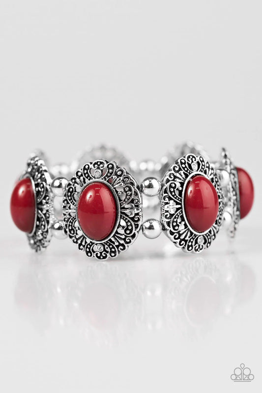 Paparazzi Bracelet ~ Ventura Vogue  - Red