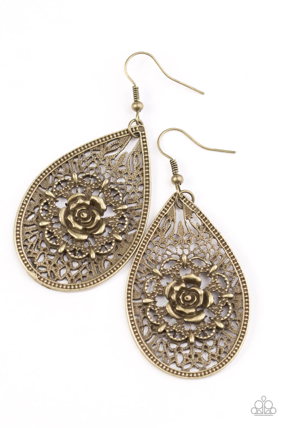 Paparazzi Earring ~ Santa Rosa Shimmer  - Brass