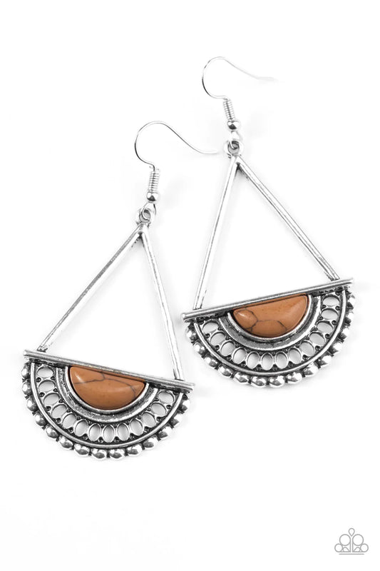 Paparazzi Earring ~ Canyon Cruzin  - Brown