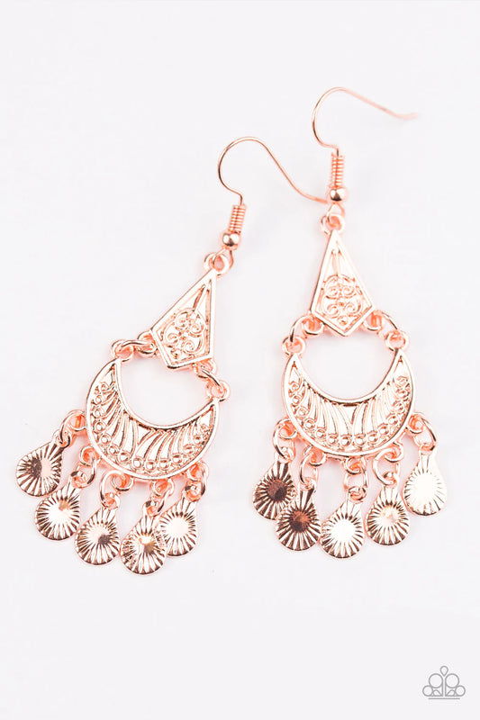 Paparazzi Earring ~ Shimmering Sands  - Copper