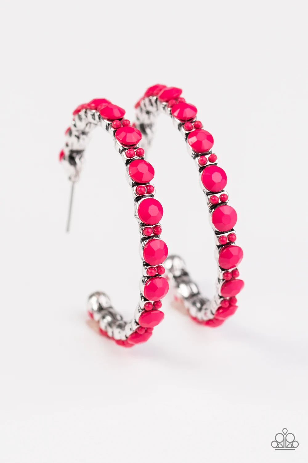 Paparazzi Earring ~ HOOP de Loop  - Pink