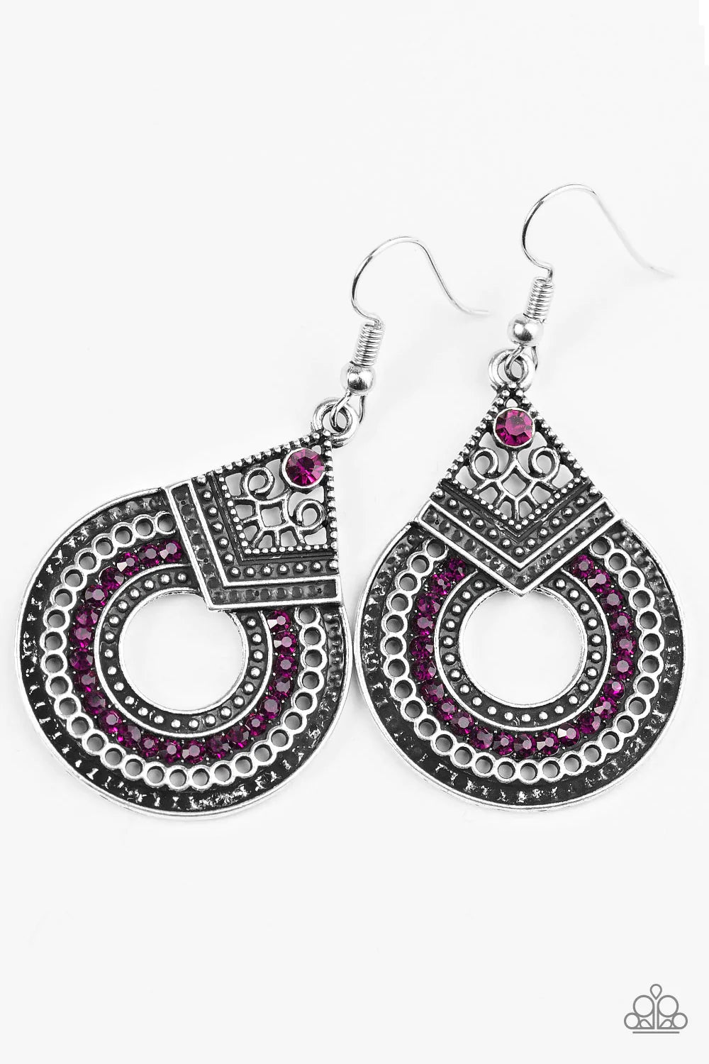 Paparazzi Earring ~ My Favorite Color Is Glitter  - Purple