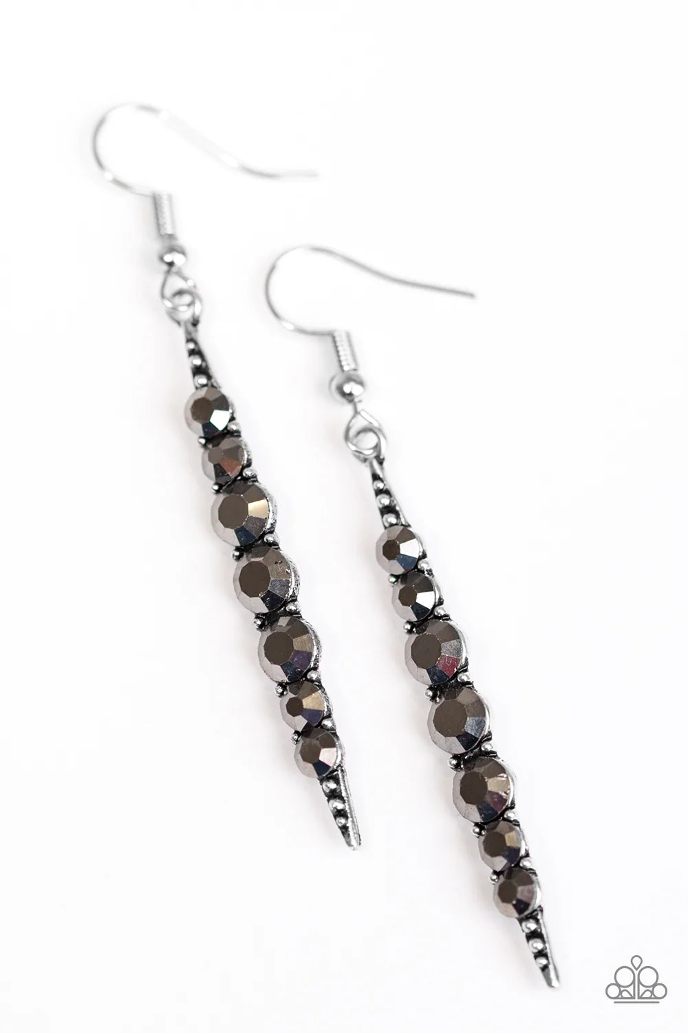 Paparazzi Earring ~ Sharp Dressed GLAM  - Silver