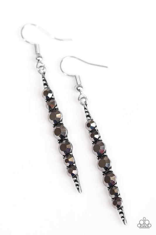 Paparazzi Earring ~ Sharp Dressed GLAM  - Silver