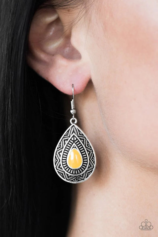 Paparazzi Earring ~ Desert Storm - Yellow