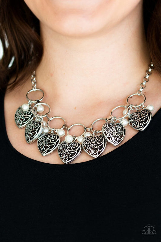 Paparazzi Necklace ~ Very Valentine - White