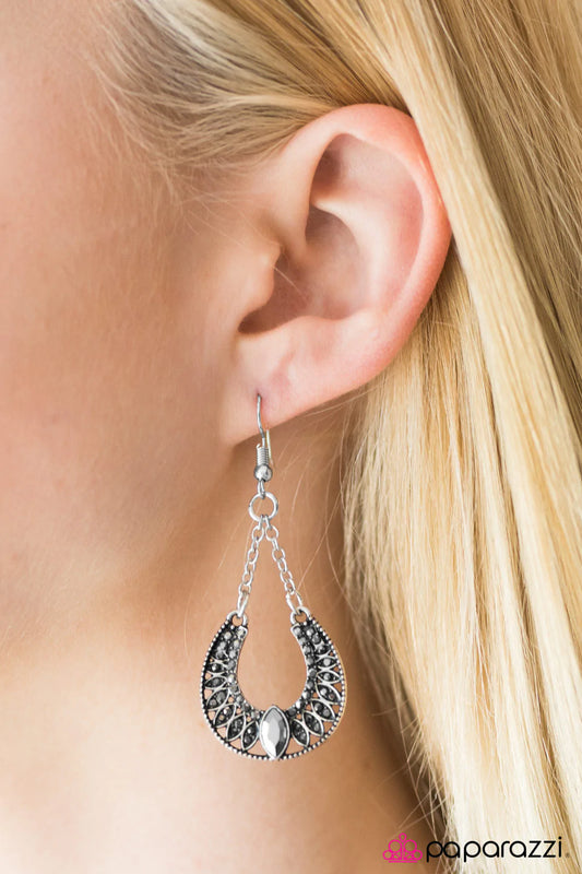 Paparazzi Earring ~ Dallas Lights - Silver