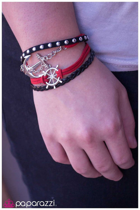 Paparazzi Bracelet ~ Anchors Away - Red