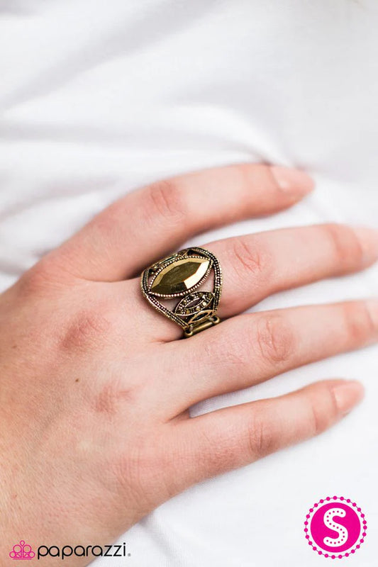 Paparazzi Ring ~ Ill Have A Martini - Brass