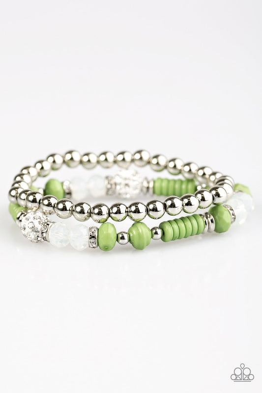 Paparazzi Bracelet ~ My Dance Card Is Full - Green