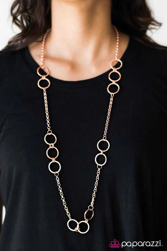 Paparazzi Necklace ~ Has A Ring To It - Copper