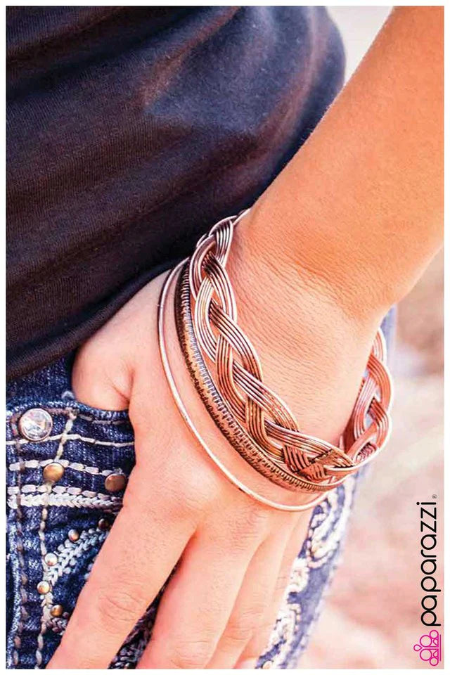 Pulsera Paparazzi ~ Una trenza del nuevo mundo - Cobre