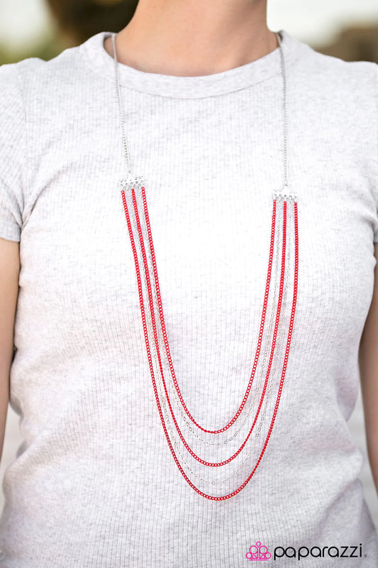 Paparazzi Necklace ~ The Rebel In Me - Red