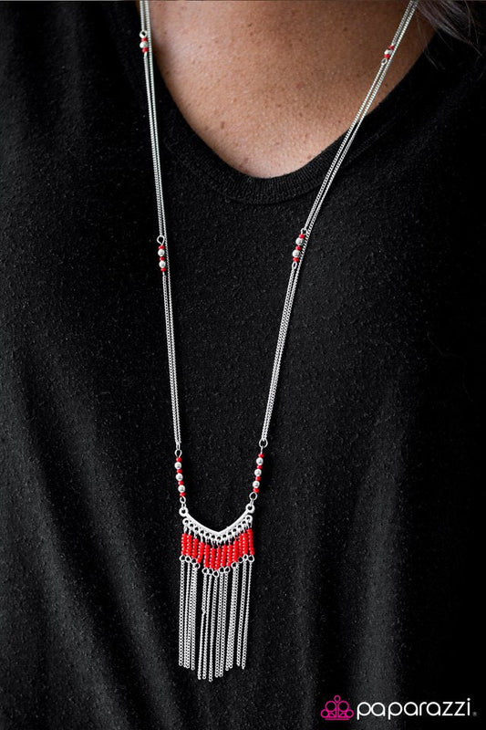 Paparazzi Necklace ~ Wild Winds - Red