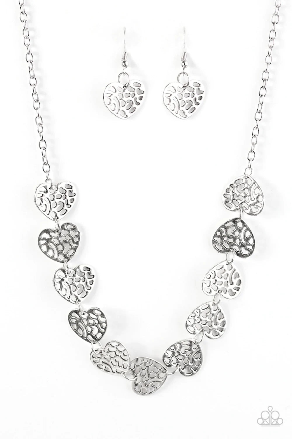 Paparazzi Necklace ~ With My HOLE Heart - Silver