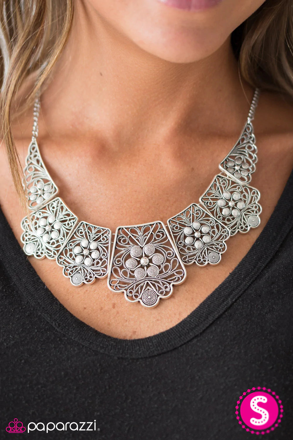 Collar Paparazzi ~ Naturaleza Nativa - Plata