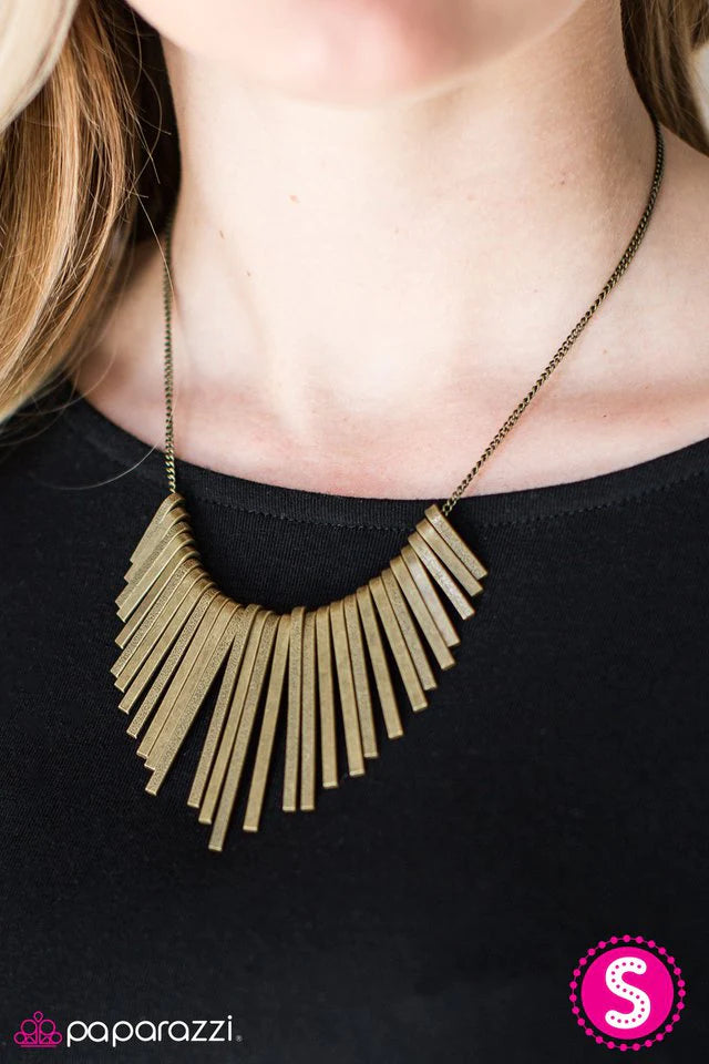 Paparazzi Necklace ~ Wild Walkabout - Brass