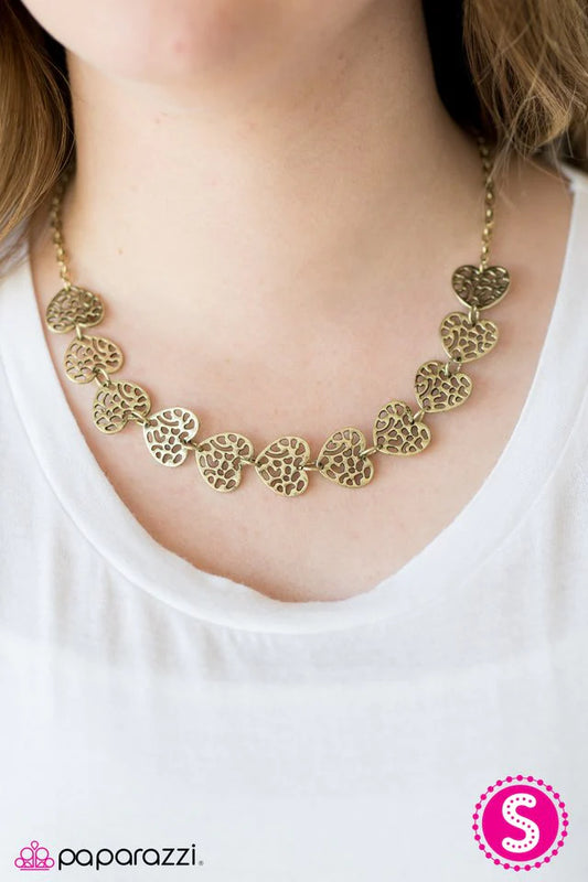 Paparazzi Necklace ~ With My HOLE Heart - Brass