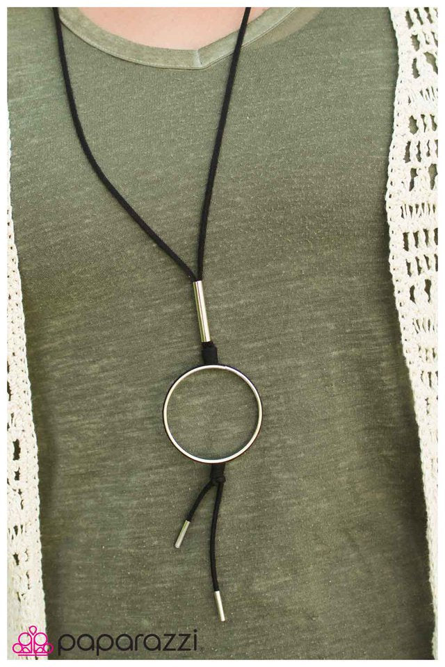 Paparazzi Necklace ~ Jumping Through Hoops - Black