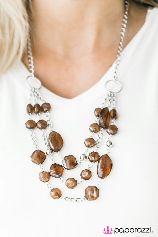 Paparazzi Necklace ~ Summer Sunsets - Brown