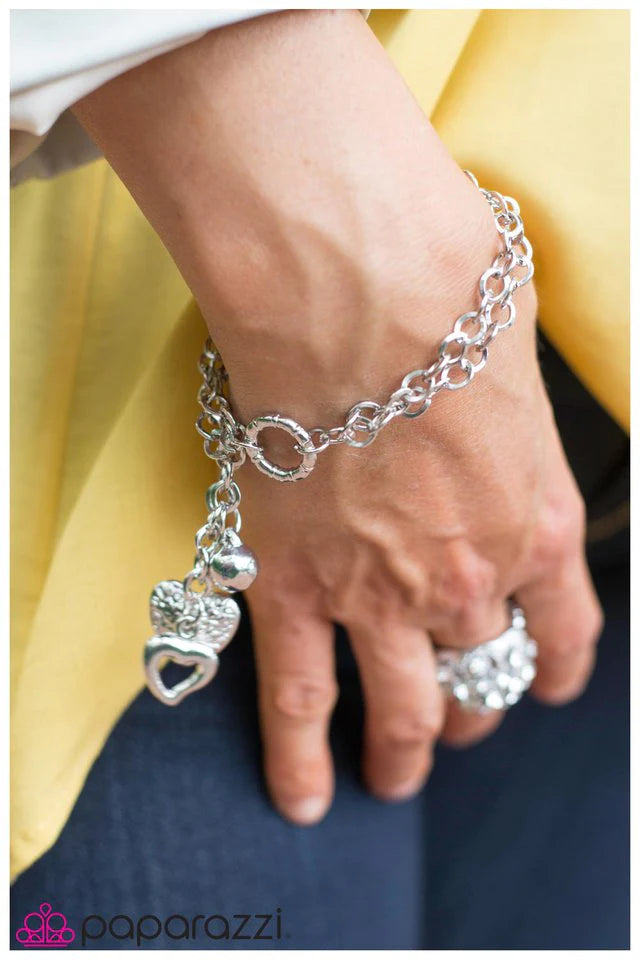 Paparazzi Bracelet ~ Close to My Heart - Silver