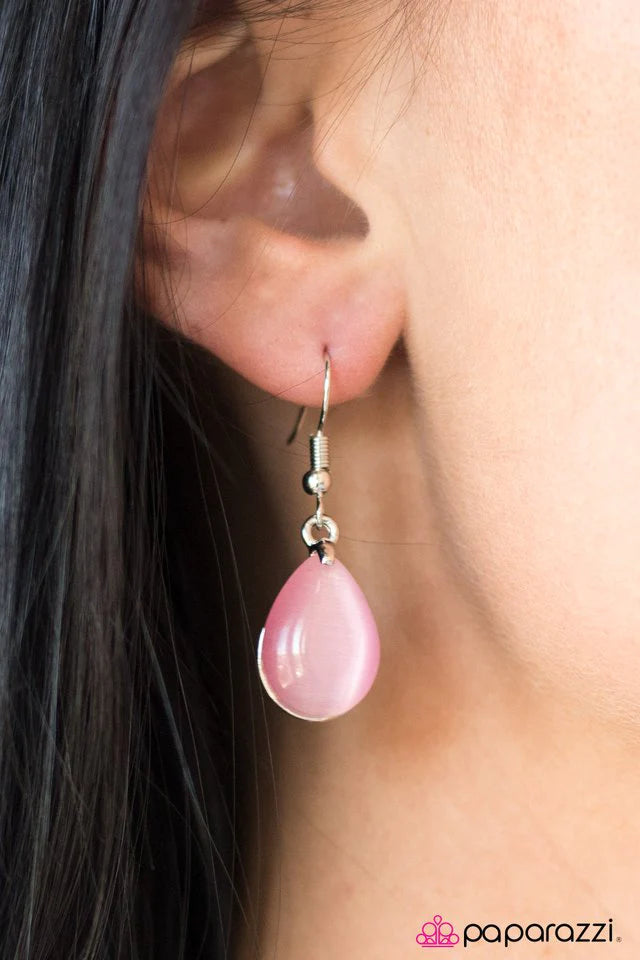 Paparazzi Earring ~ Drops Of Sunlight - Pink