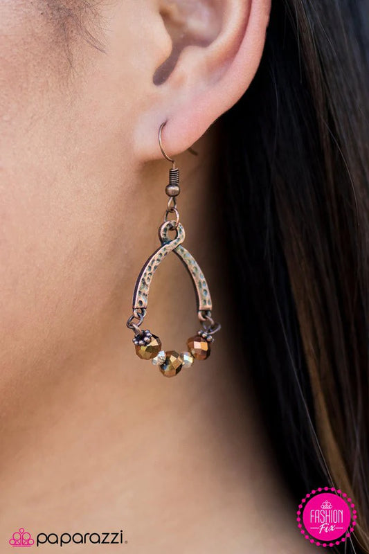 Paparazzi Earring ~ Whimsically Whimsy - Copper