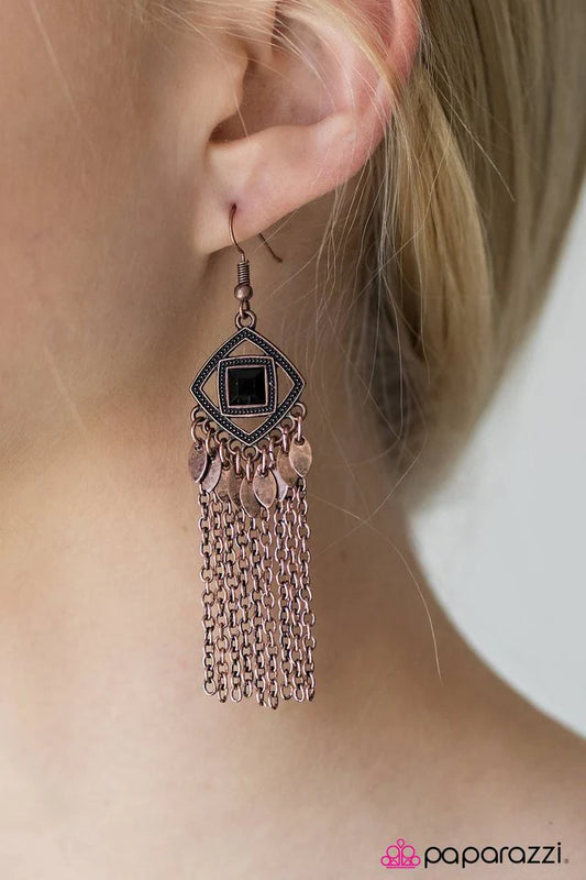 Paparazzi Earring ~ I Dream Of Deserts - Copper