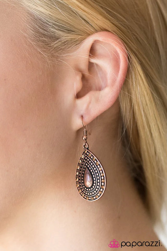 Paparazzi Earring ~ Turn Up The Twinkle - Copper