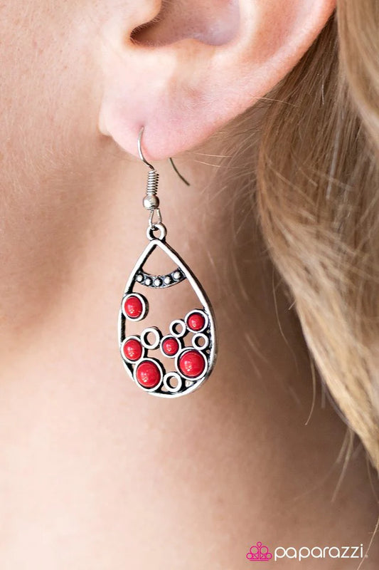 Paparazzi Earring ~ Lost At Sea - Red