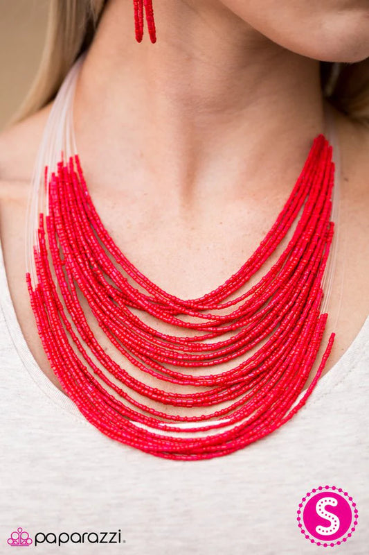 Paparazzi Necklace ~ Rainforest Radiance - Red