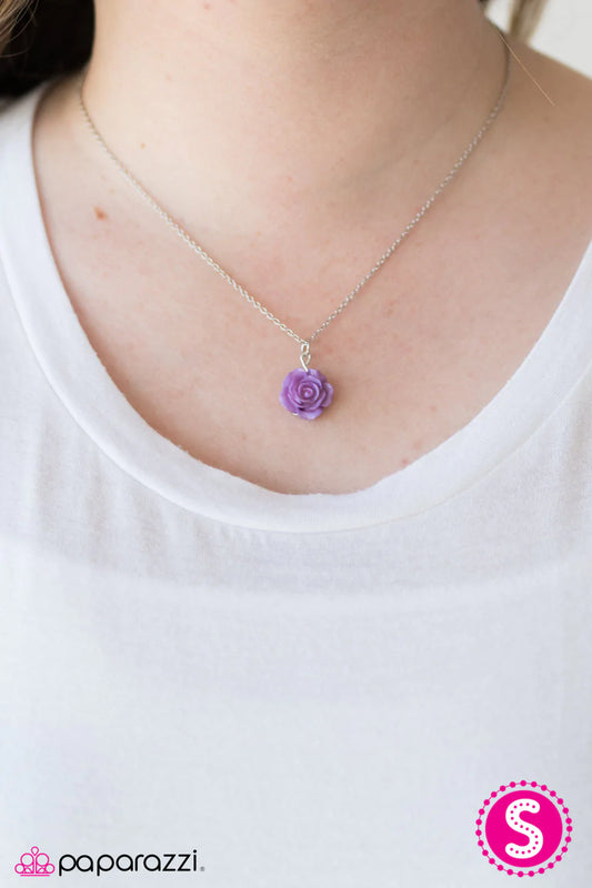 Paparazzi Necklace ~ Summer Rose - Purple