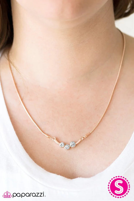 Paparazzi Necklace ~ Lucky Stars - Rose Gold