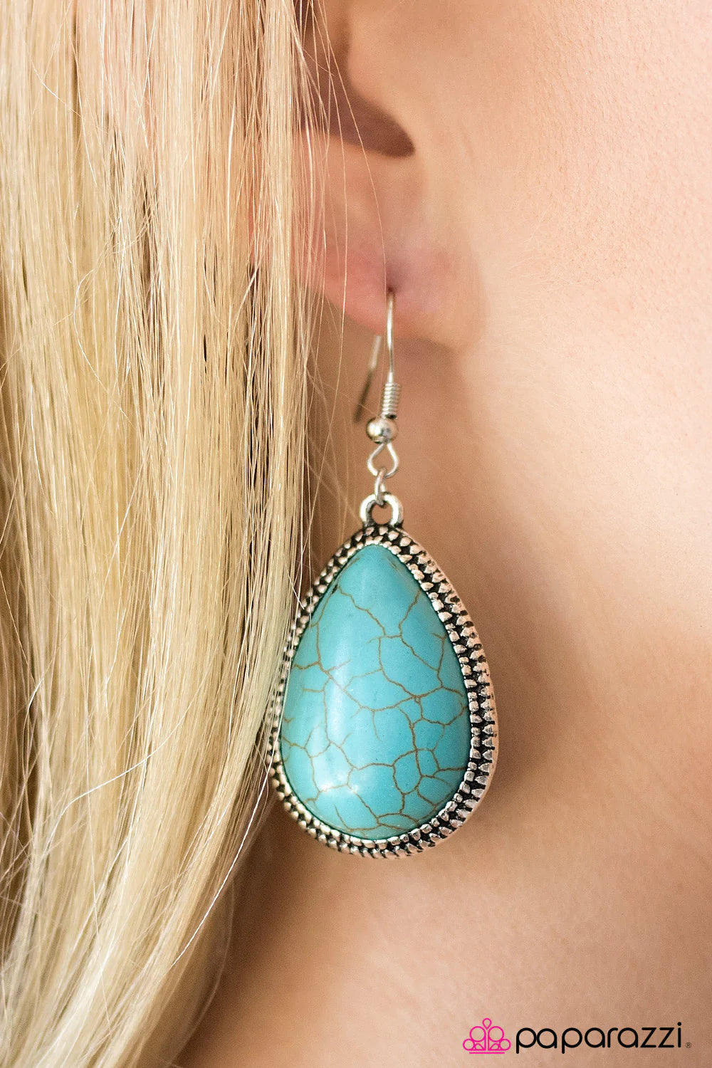 Paparazzi Earring ~ Desert Tears - Blue