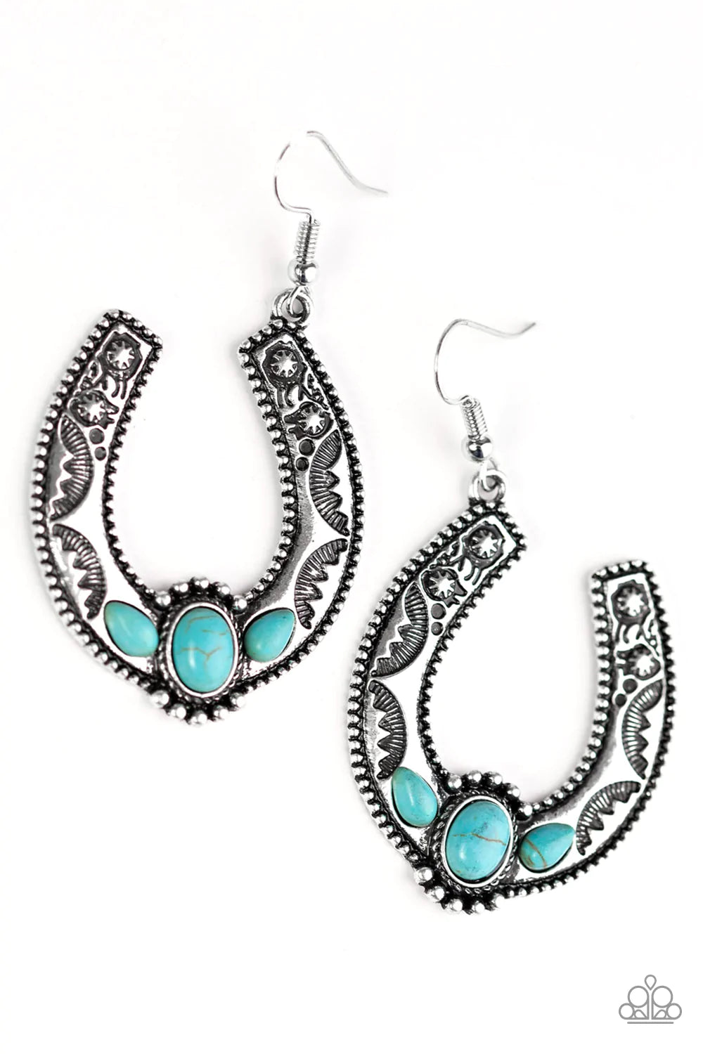 Paparazzi Earring ~ Boots and Spurs - Blue