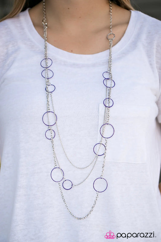 Paparazzi Necklace ~ Do The HULA HOOP - Purple