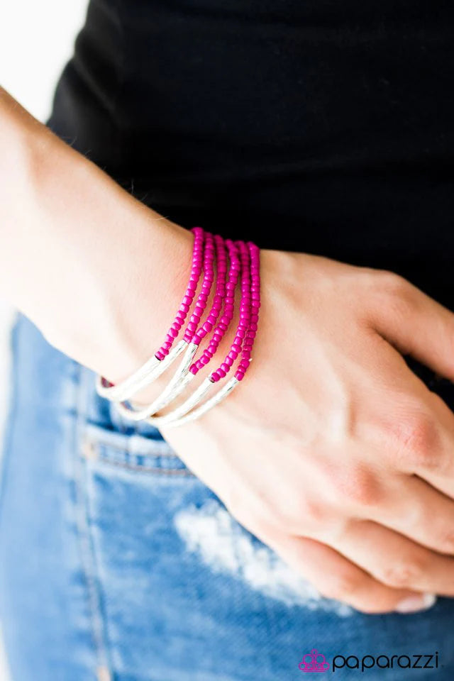 Pulsera Paparazzi ~ Shimmer Over Here - Rosa