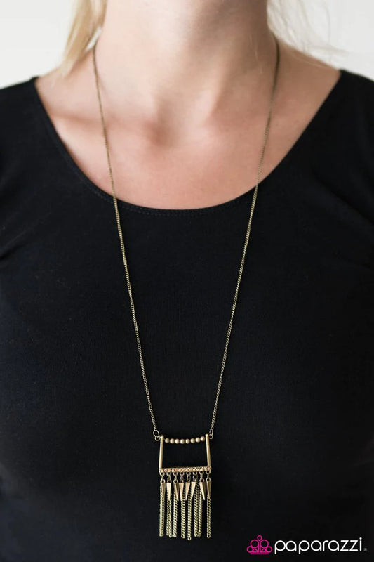 Paparazzi Necklace ~ Sharp Sophistication - Brass