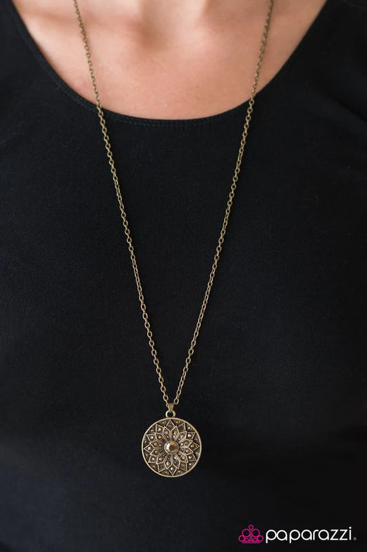 Paparazzi Necklace ~ Feel Like A MEDALLION Bucks - Brass