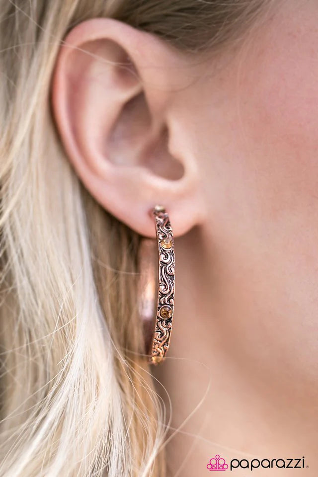 Paparazzi Earring ~ Nobodys Princess - Copper