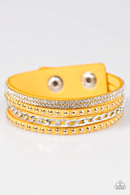 Pulsera Paparazzi ~ ¡GLAMOOSA! - Amarilla