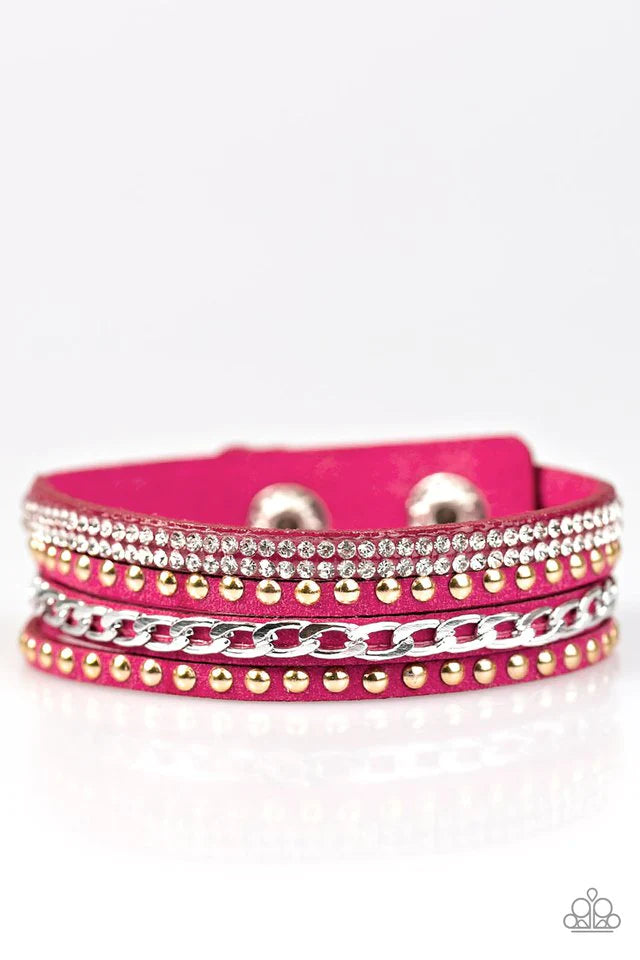 Pulsera Paparazzi ~ ¡GLAMOROSA! - Rosa