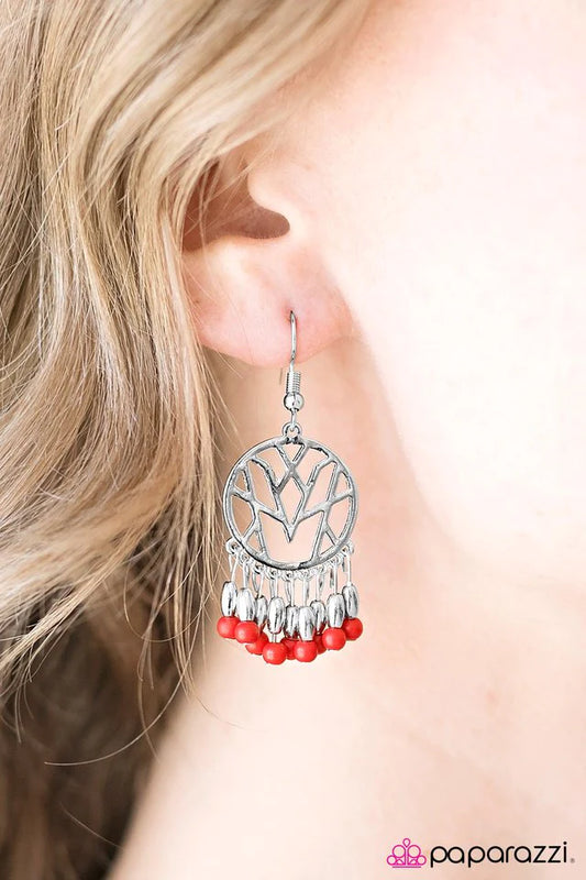 Paparazzi Earring ~ Sahara Storms - Red