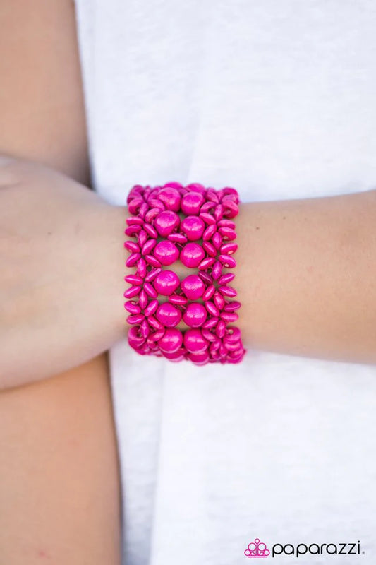 Paparazzi Bracelet ~ Tropical Bliss - Pink