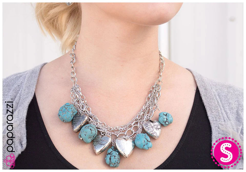 Paparazzi Necklace ~ Change of Heart - Blue