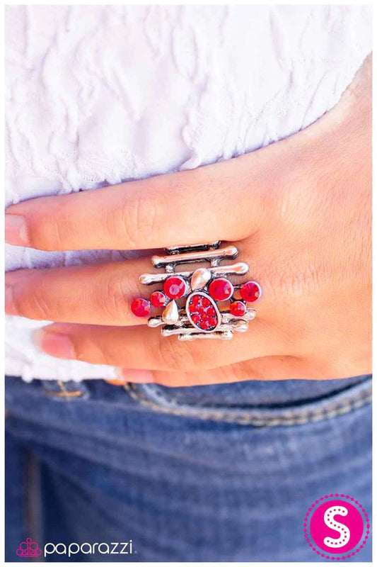Paparazzi Ring ~ Organized Chaos - Red