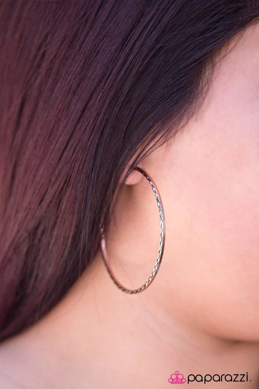 Paparazzi Earring ~ Western Diamondback - Copper