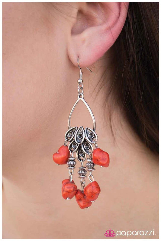 Paparazzi Earring ~ No Stone Unturned - Orange